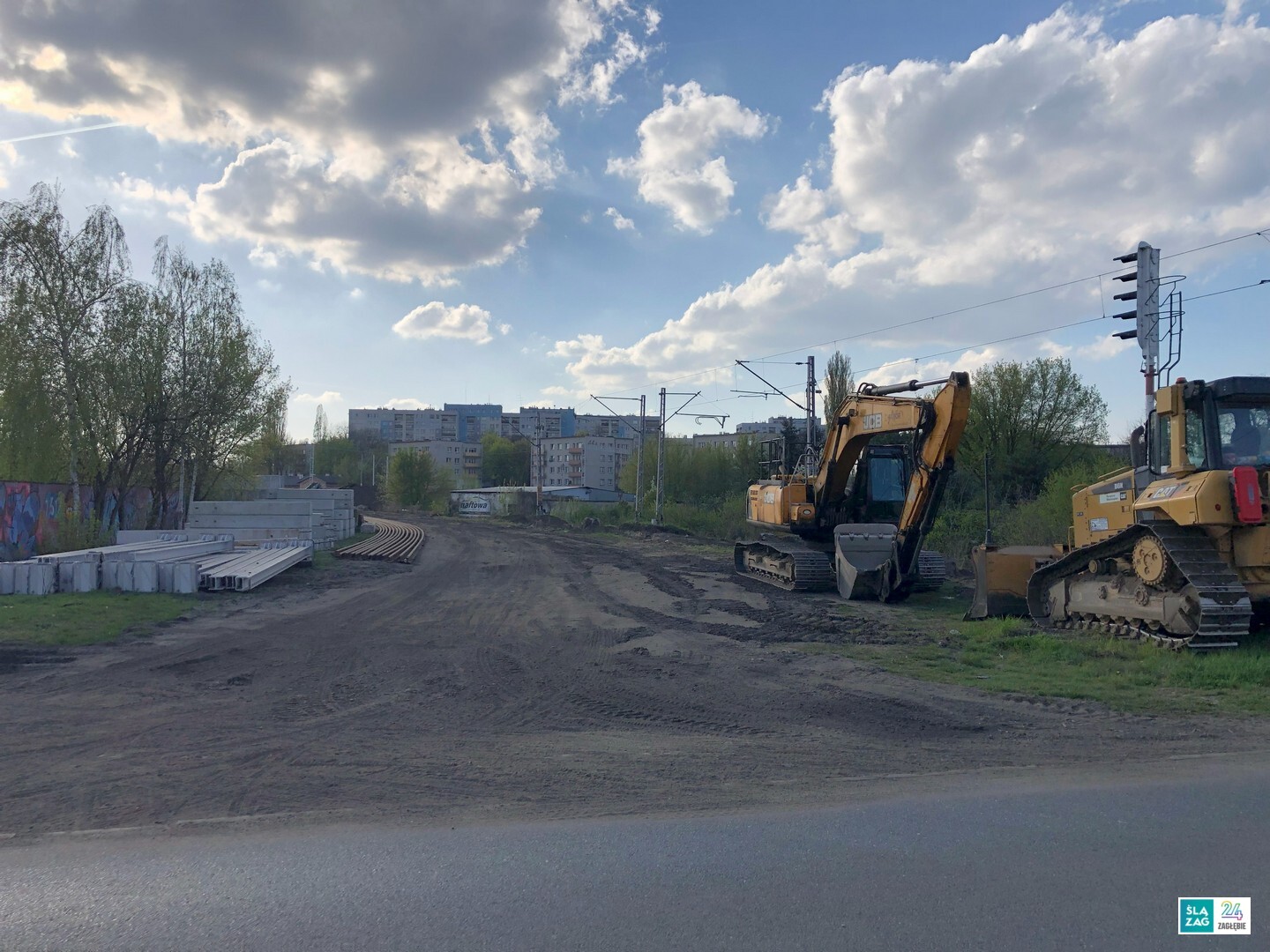 Sosnowiec. Ulica Naftowa. Okolice przejazdu drogowo-kolejowyego.24 kwietnia 2026