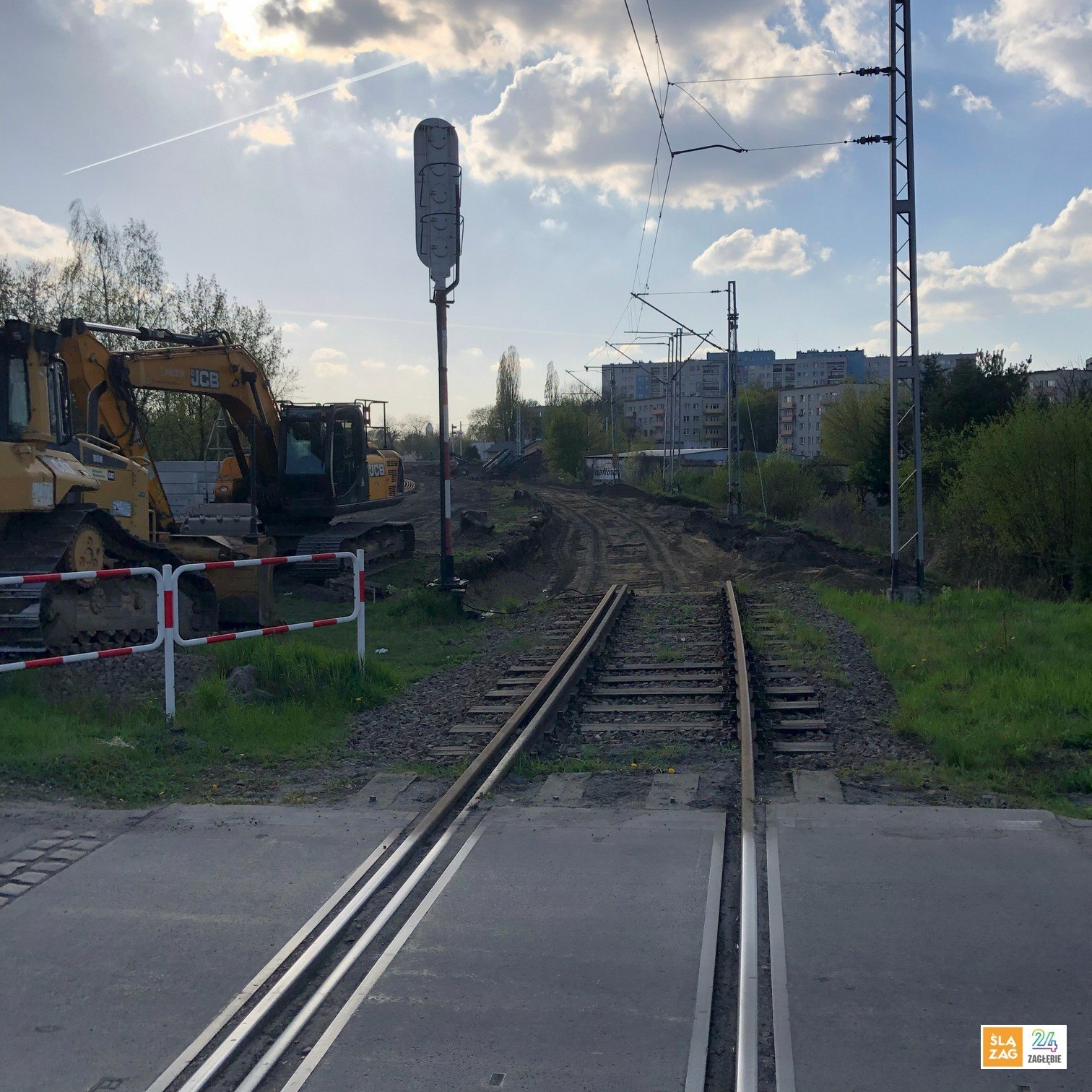 Sosnowiec. Ulica Naftowa. Przejazd drogowo-kolejowy. 24 kwietnia 2026