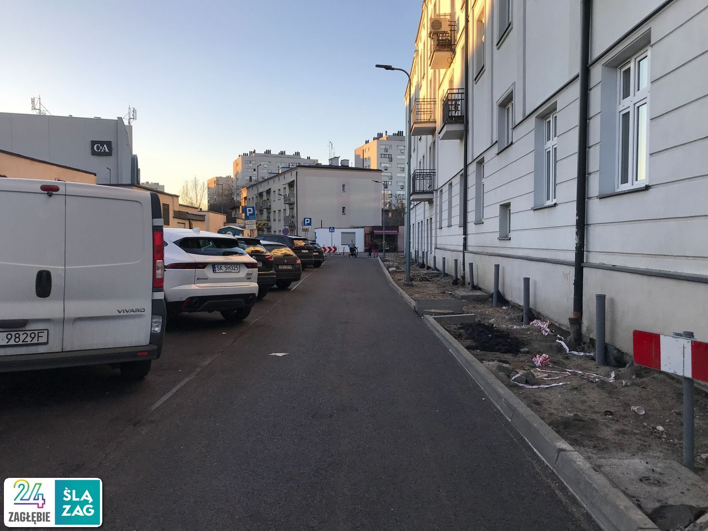 Sosnowiec. Ulica Szklarniana – remont jezdni i chodnika. 6 listopada 2025.