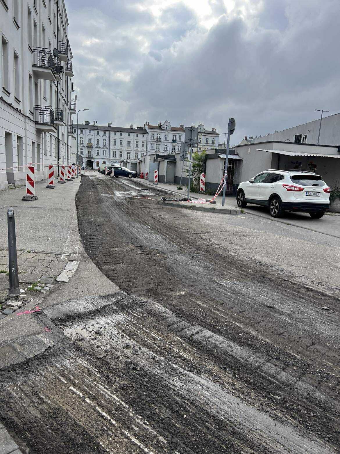 Sosnowiec. Remont ulicy Szklarnianej. 30 września 2025.