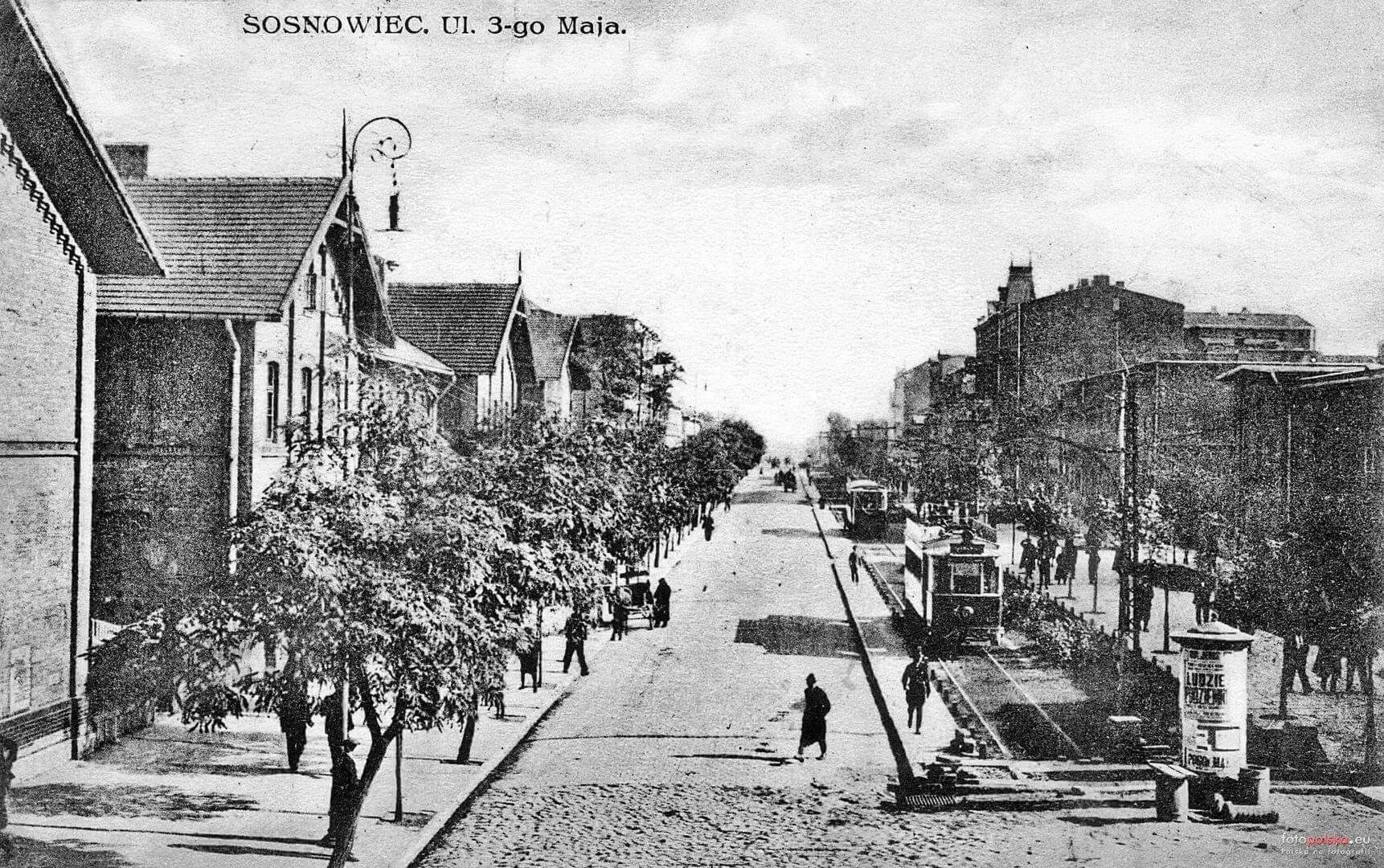 Sosnowiec. Ulica Trzeciego Maja. Domy kolejowe. Lata 1928-1929.