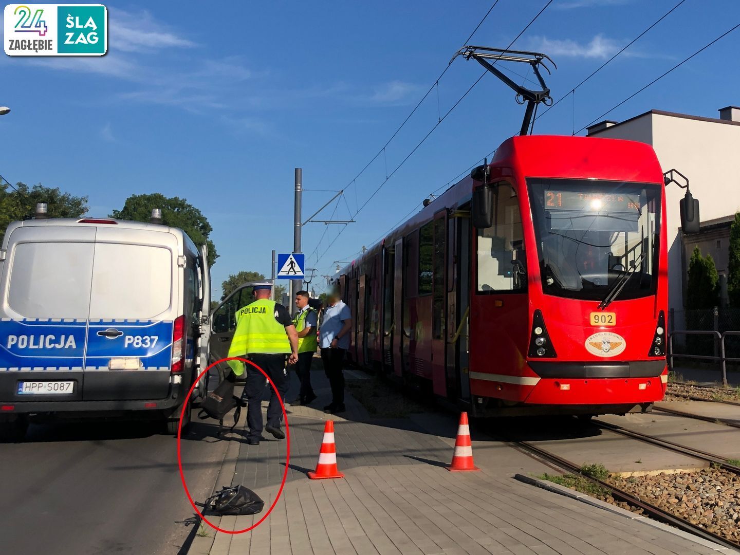 Sosnowiec. Potrącenie pijanej Katowiczanki przez tramwaj przy ulicy Władysława Andersa. 5 lipca 2025.