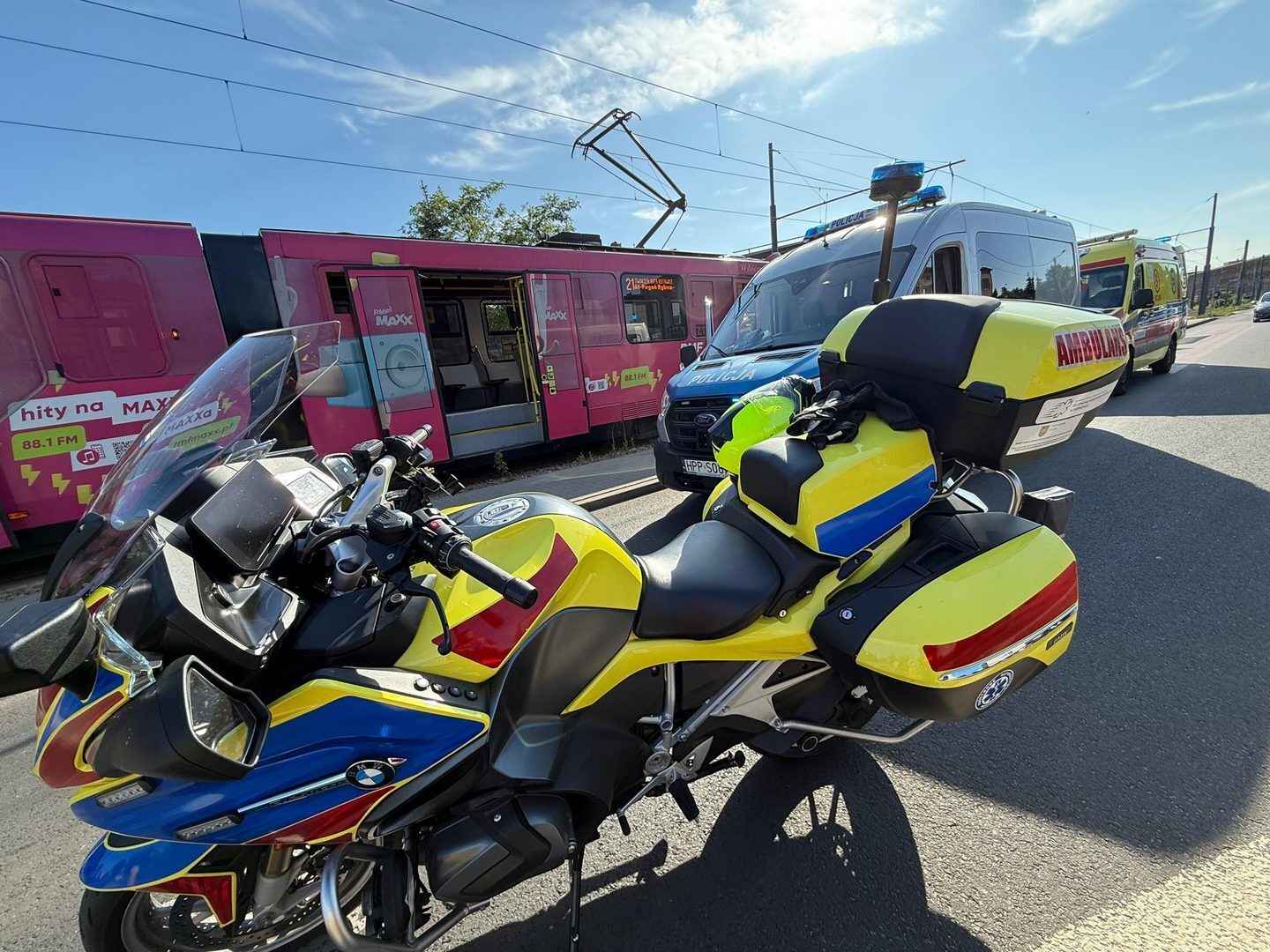 Sosnowiec. Potrącenie pijanej Katowiczanki przez tramwaj przy ulicy Władysława Andersa. 5 lipca 2025.