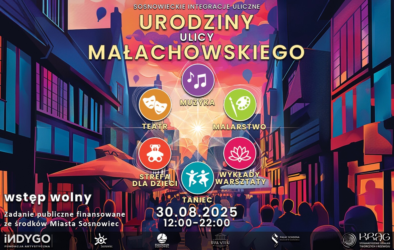 Urodziny ulicy Stanisława Małachowskiego w Sosnowcu 2025. Plakat. 30 sierpnia 2025.