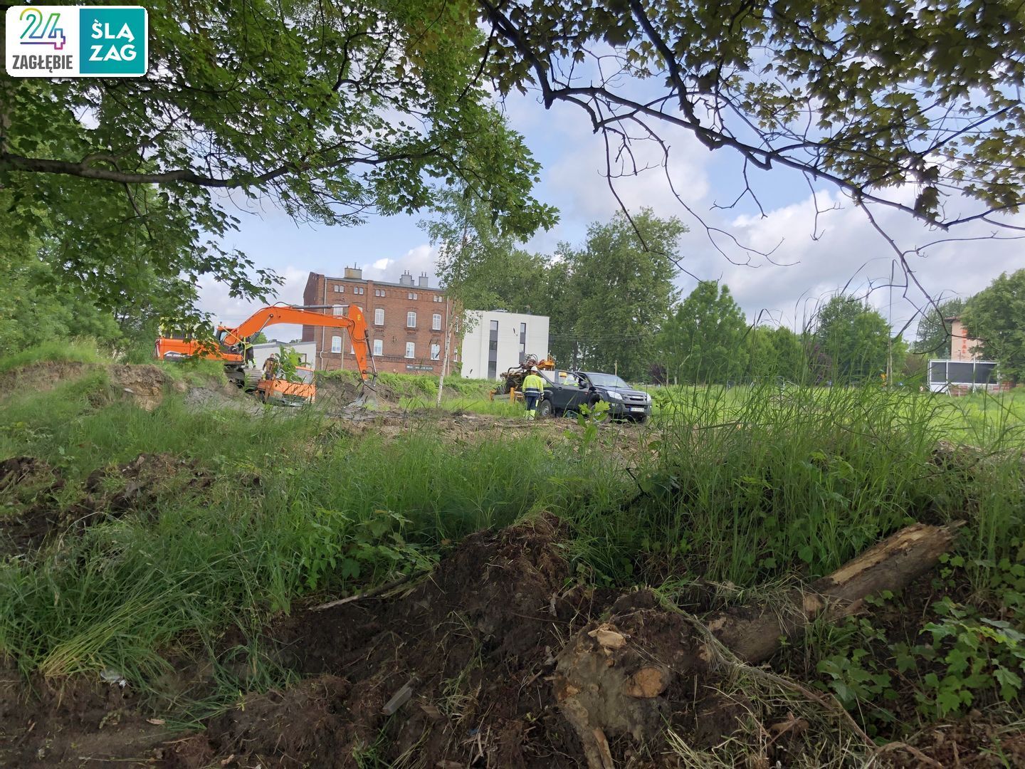 Sosnowiec. Dawne tereny K.S. „Polonia” Sosnowiec. Tu powstaje nowe osiedle. 11 czerwca 2025.