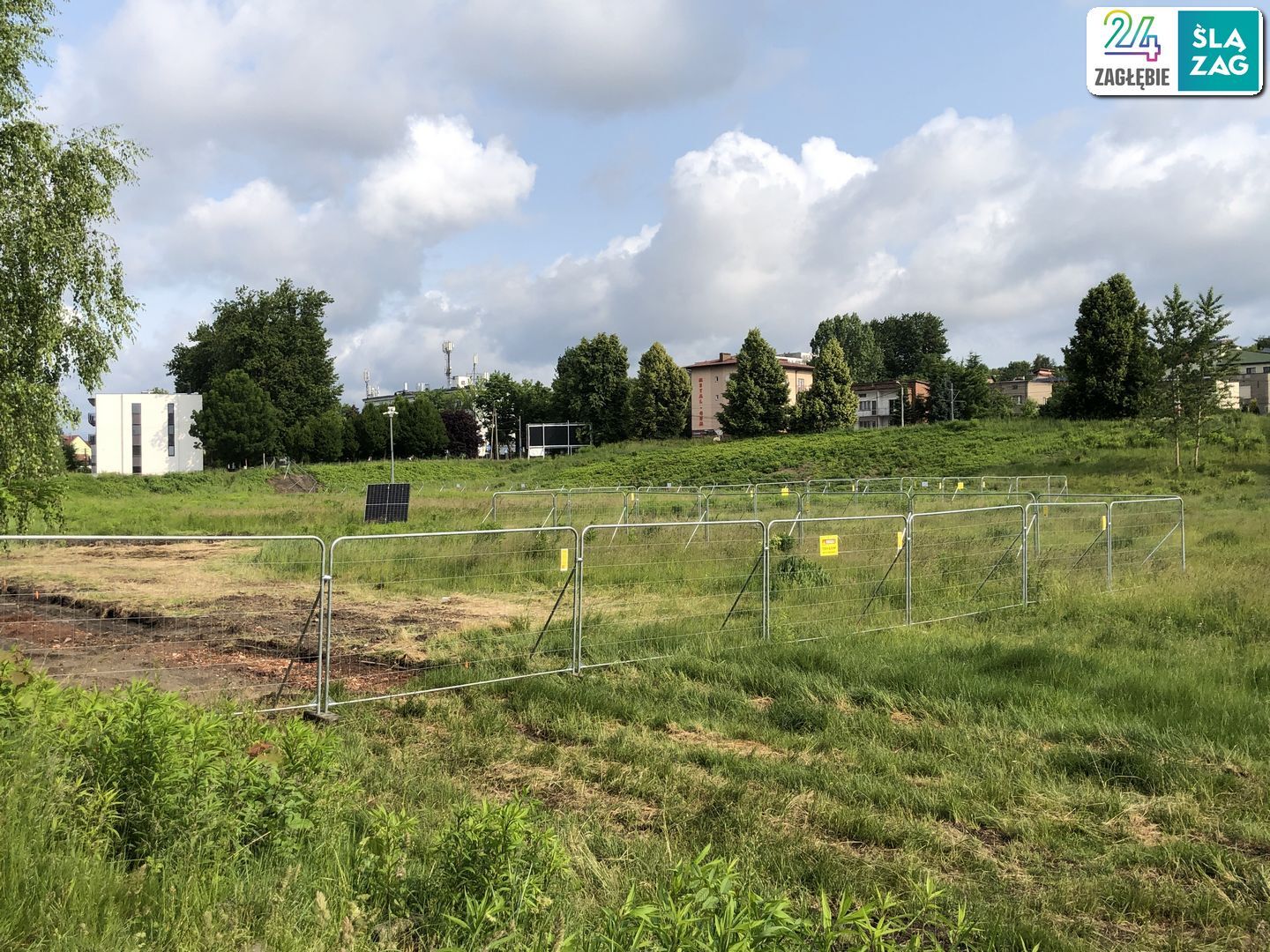 Sosnowiec. Dawne tereny K.S. „Polonia” Sosnowiec. Tu powstaje nowe osiedle. 11 czerwca 2025.