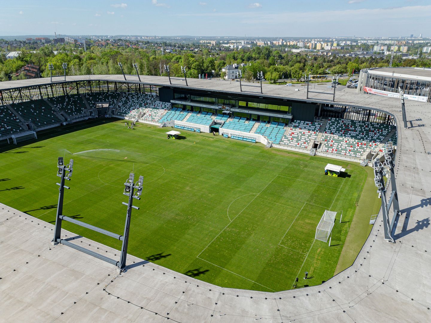 Sosnowiec. Zagłębiowski Park Sportowy. Nowa murawa hybrydowa na stadionie piłkarskim, 6 maja 2026