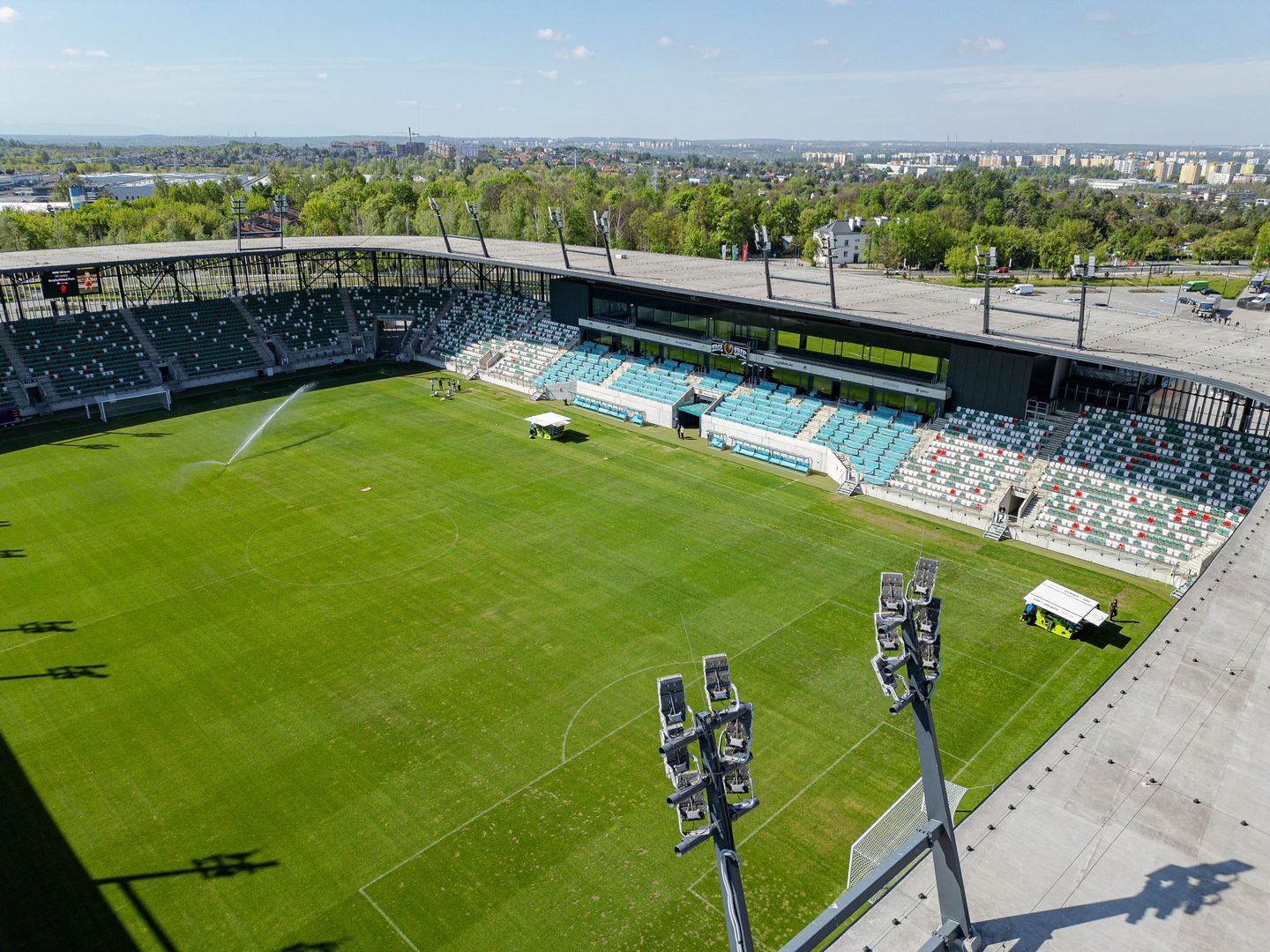 Sosnowiec. Zagłębiowski Park Sportowy. Nowa murawa hybrydowa na stadionie piłkarskim, 6 maja 2026