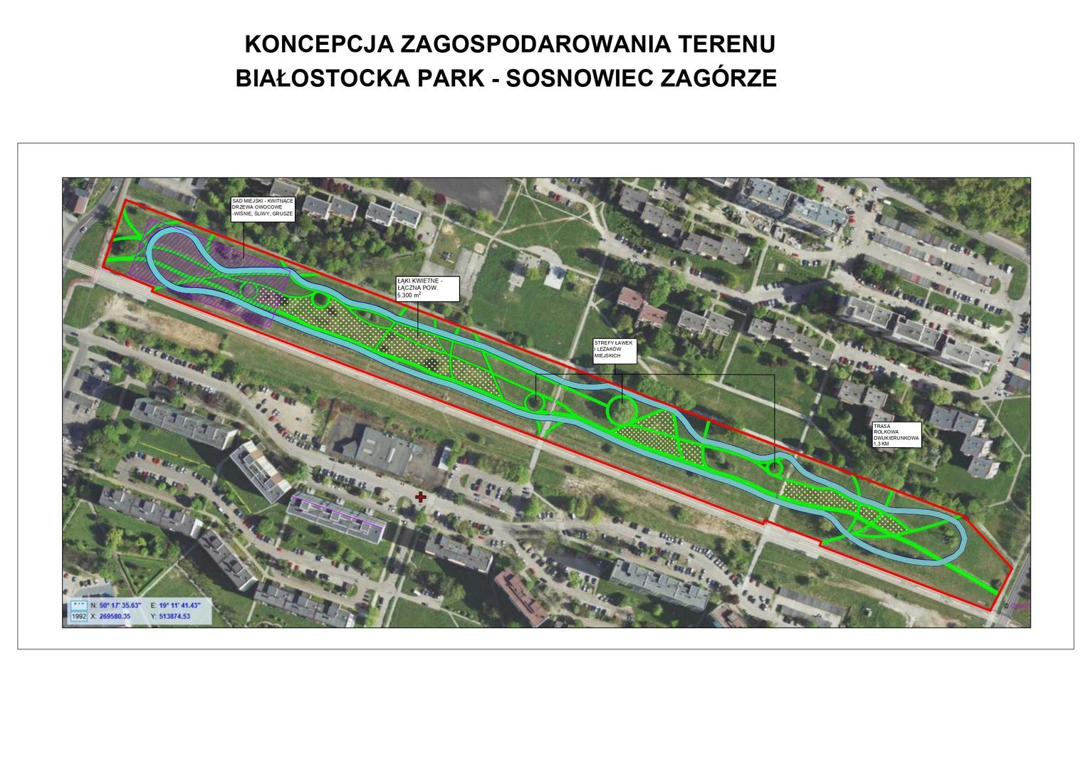 Sosnowiec Zagorze Ul Teofila Lenartowicza Bialostocka Nowy Park Projekt Zrodlo UM Sosnowiec 2025 07 18 02