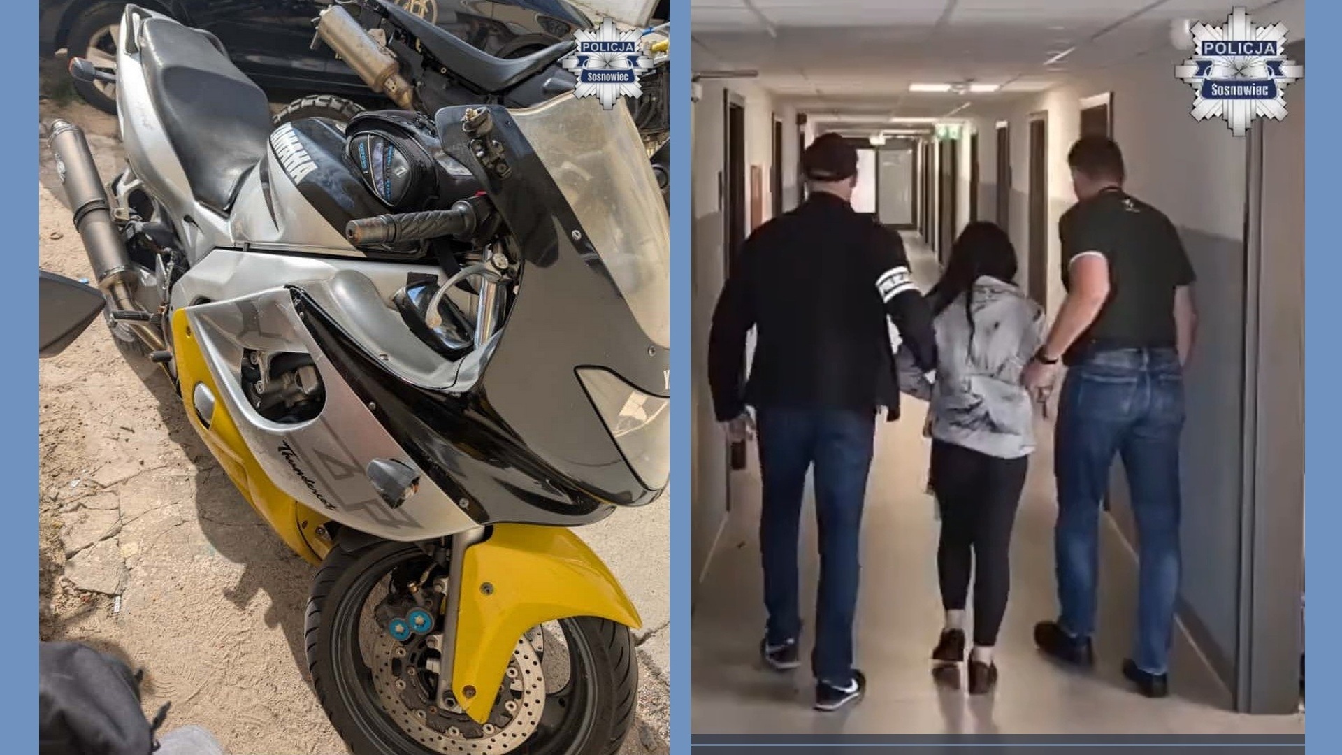 Sosnowiec. Zatrzymanie złodziei motocykli skradzionych w Sosnowcu i Dąbrowie Górniczej. 18 września 2025.