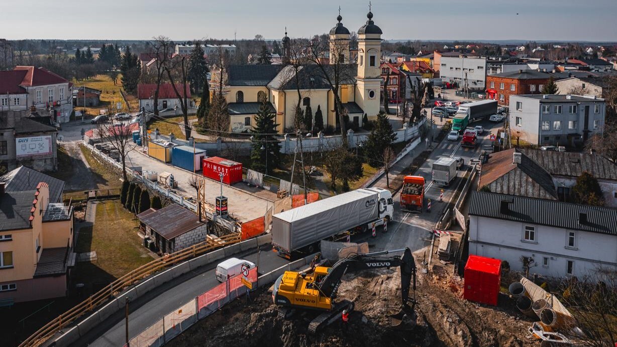 Szczekociny, budowa mostu w ciągu DK78