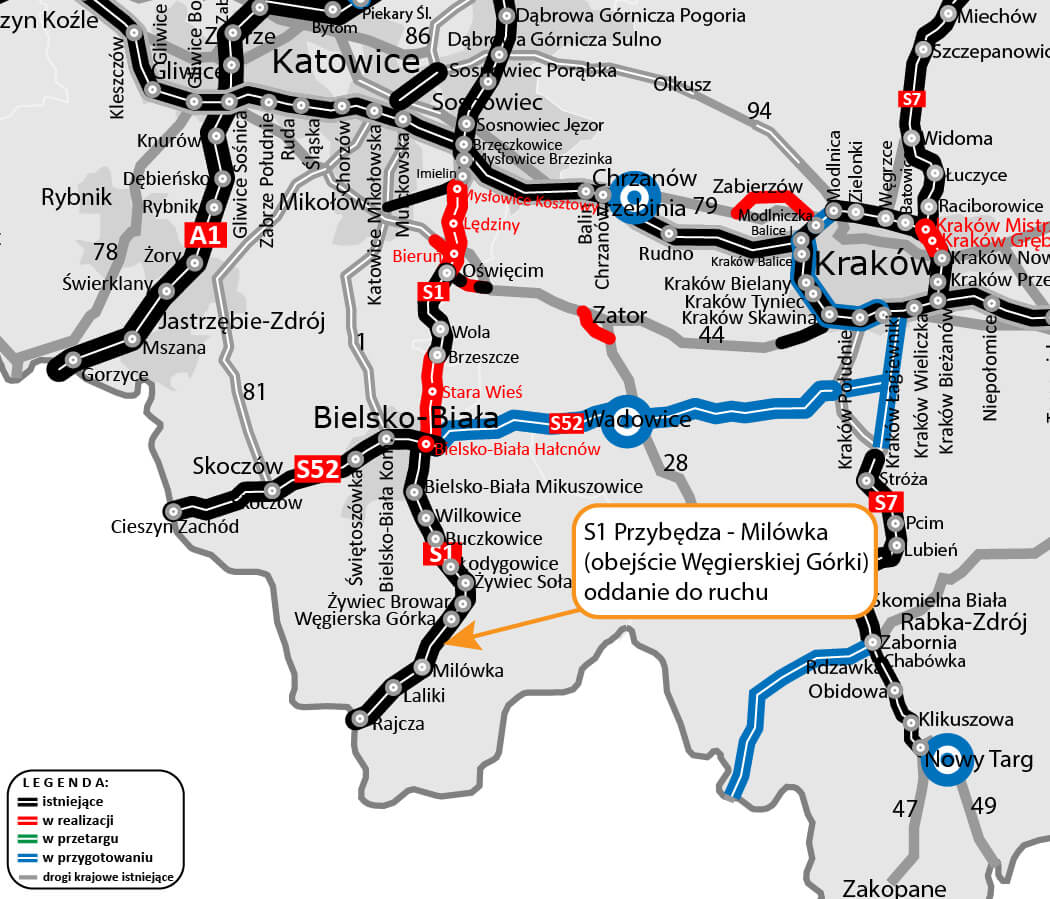 Tak się prezentuje otwarty 23 października 2025 kluczowy odcinek S1 w Beskidach czyli obejście Węgierskiej Górki