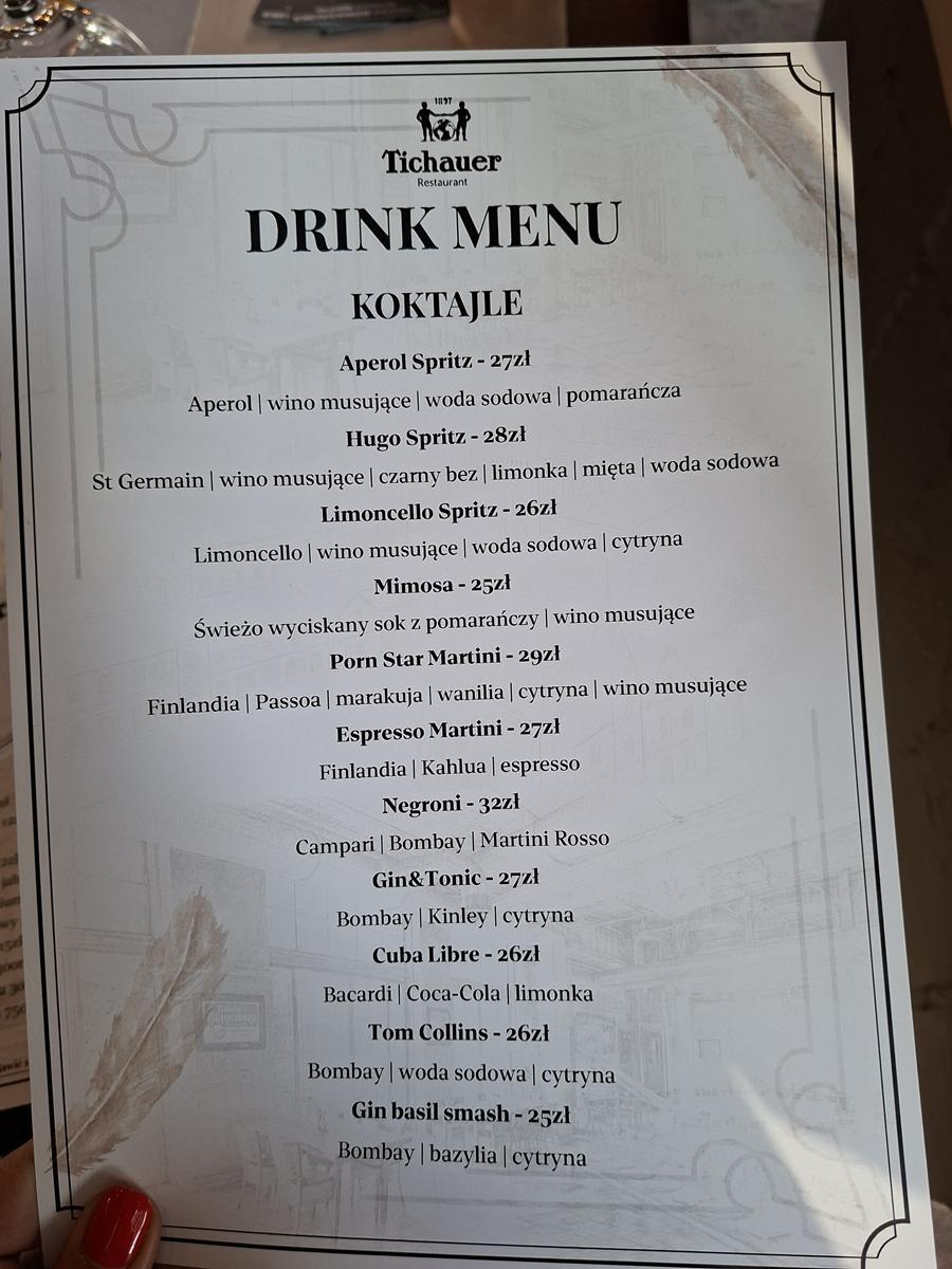 Tichauer Restaurant kwiecień 2026