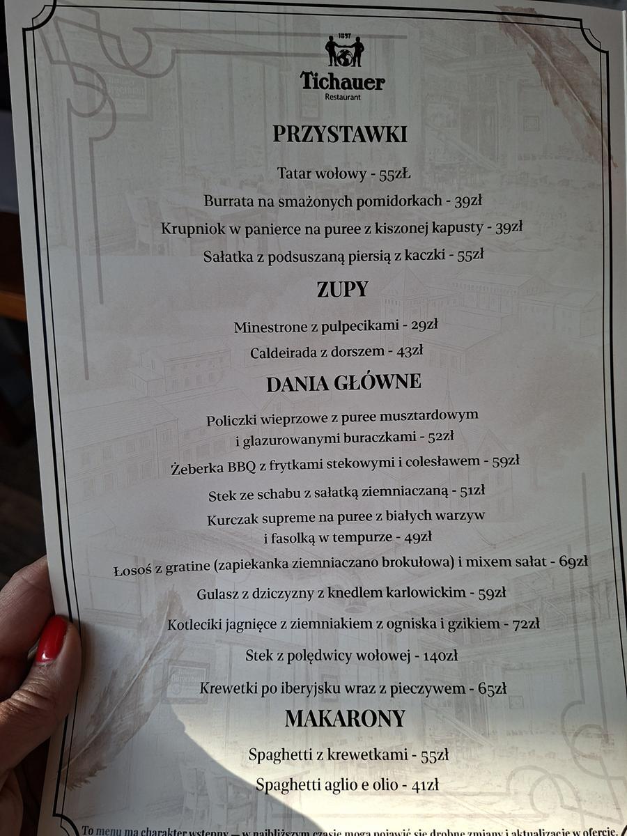Tichauer Restaurant kwiecien 2026