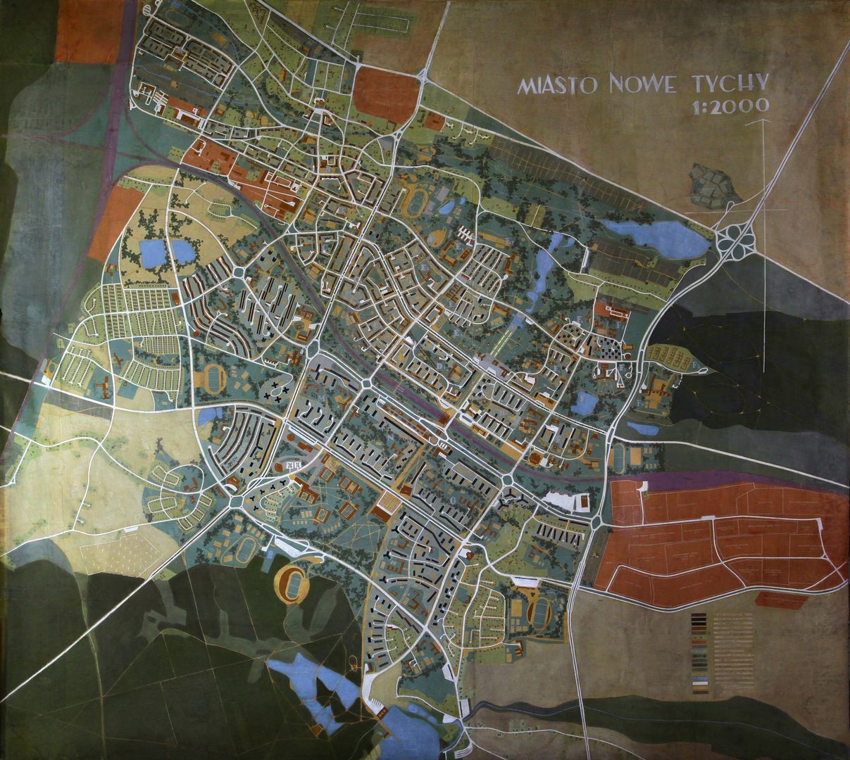 Tychy. Plan urbanistyczny miasta „Nowe Tychy”	. Rok 1961.