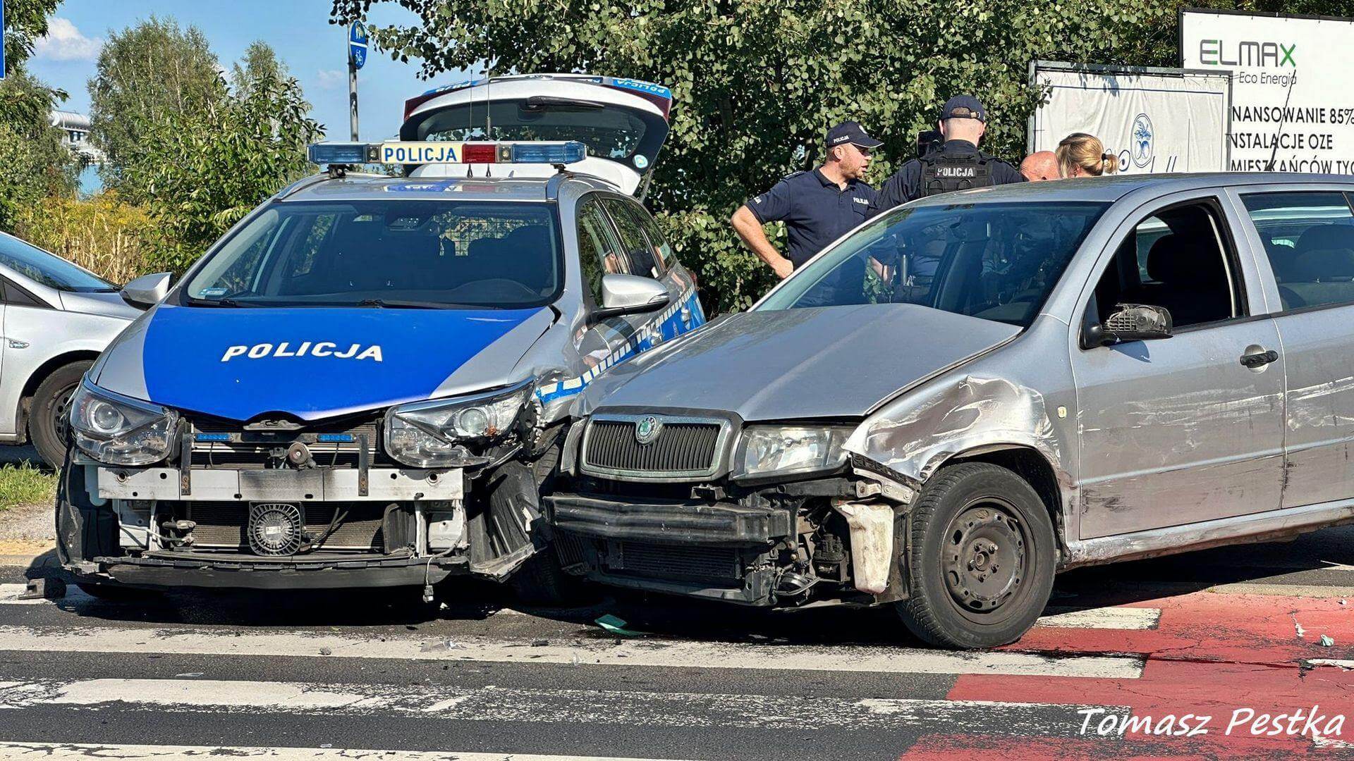 Tychy. Ul. Towarowa. Zatrzymanie pijanego kierowcy z Sosnowca bez uprawnień i z zakazem sądowym. 9 września 2025.