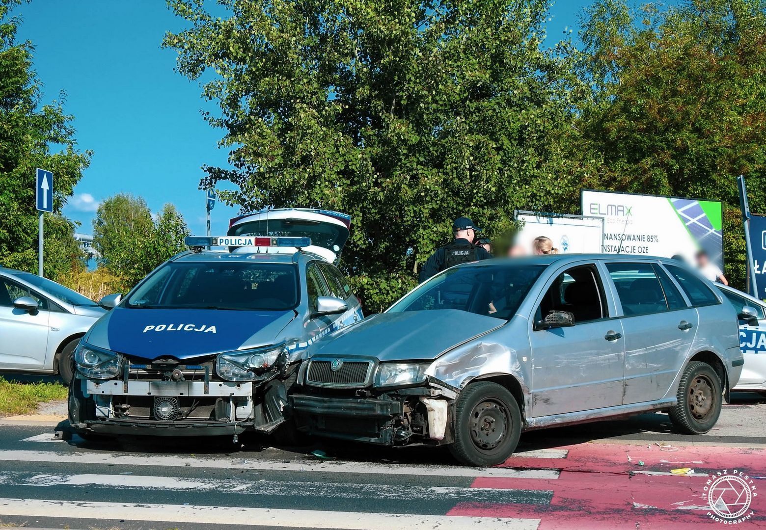 Tychy. Ul. Towarowa. Zatrzymanie pijanego kierowcy z Sosnowca bez uprawnień i z zakazem sądowym. 9 września 2025.