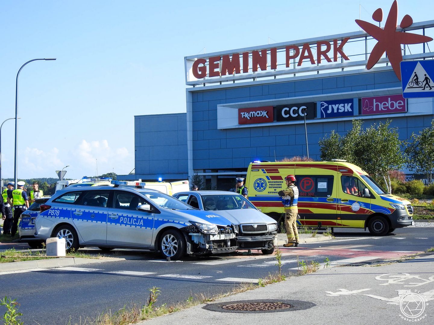 Tychy. Ul. Towarowa. Zatrzymanie pijanego kierowcy z Sosnowca bez uprawnień i z zakazem sądowym. 9 września 2025.