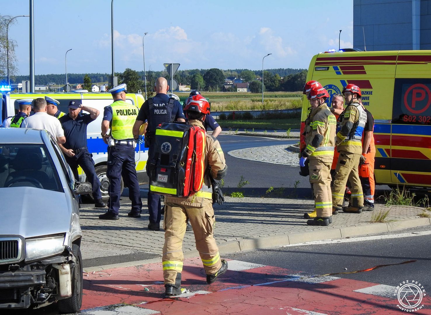 Tychy. Ul. Towarowa. Zatrzymanie pijanego kierowcy z Sosnowca bez uprawnień i z zakazem sądowym. 9 września 2025.