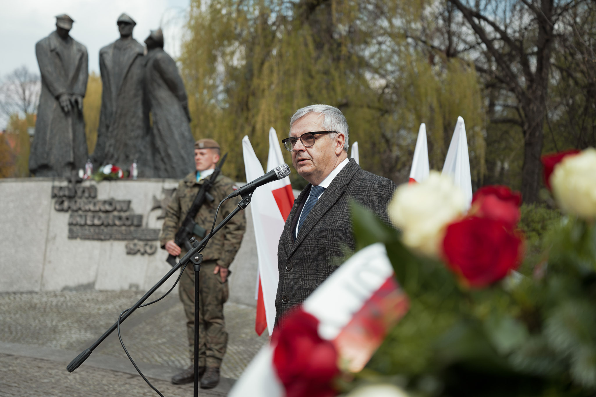 Uroczystosci w Katowicach w 86. rocznicę Zbrodni Katyńskiej