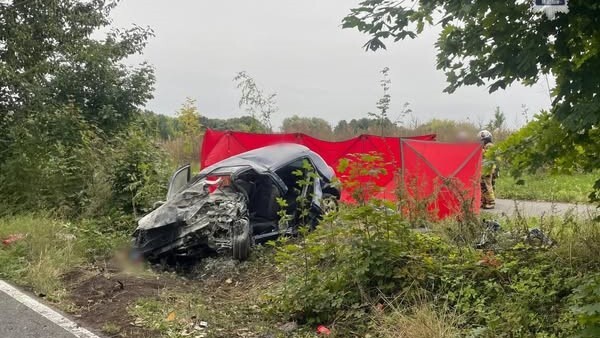 Wypadek, ulica Sosnowa, Mikołów, 23.09 2025