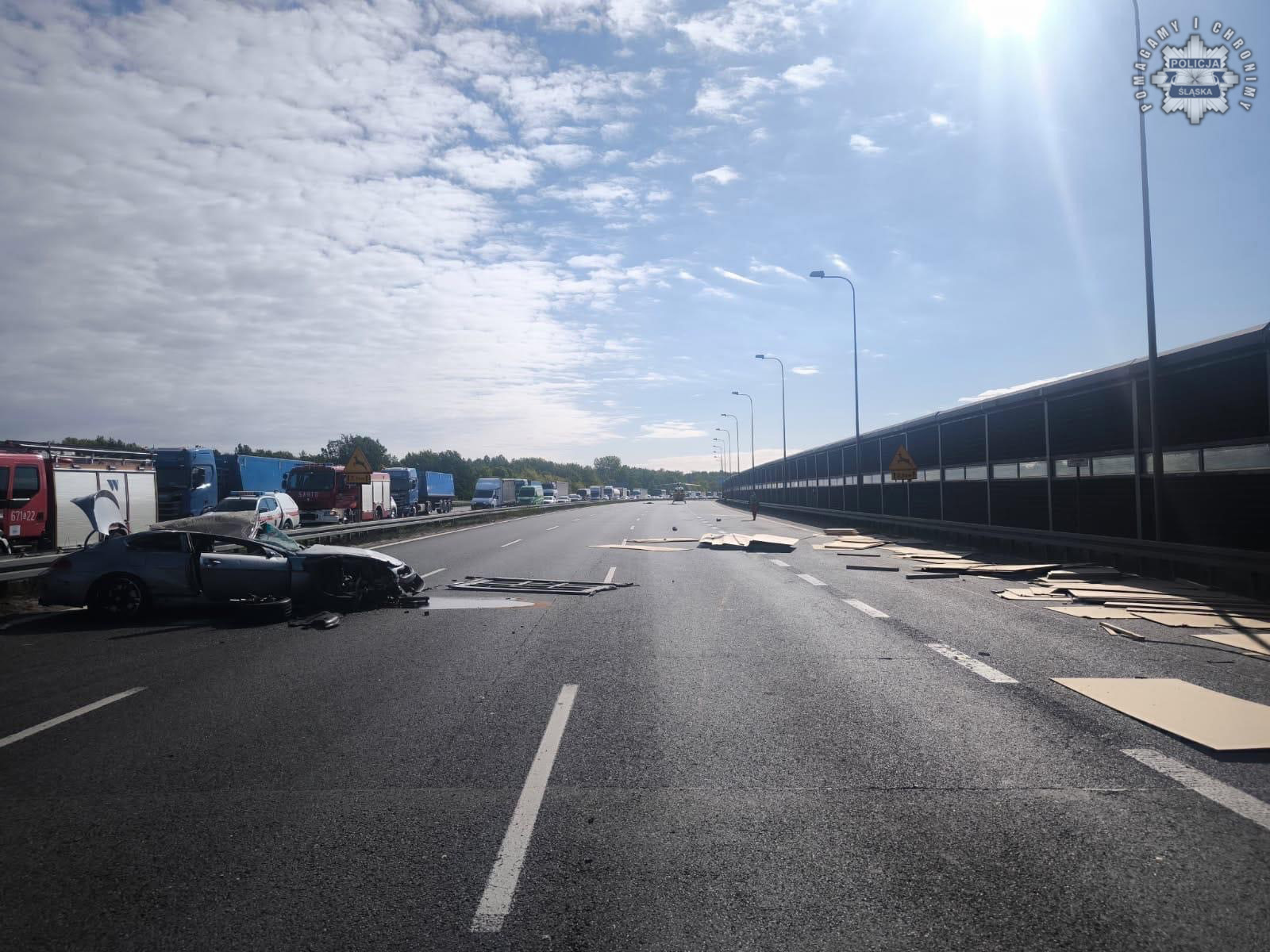 Wypadek na A4 w Zabrzu