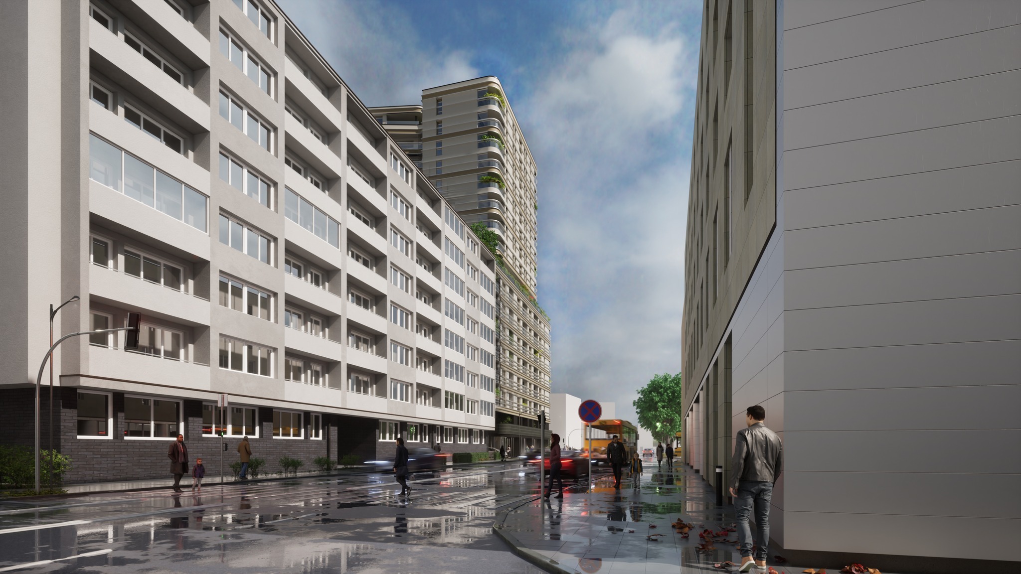 Wizualizacja apartamentowiec Sokolska