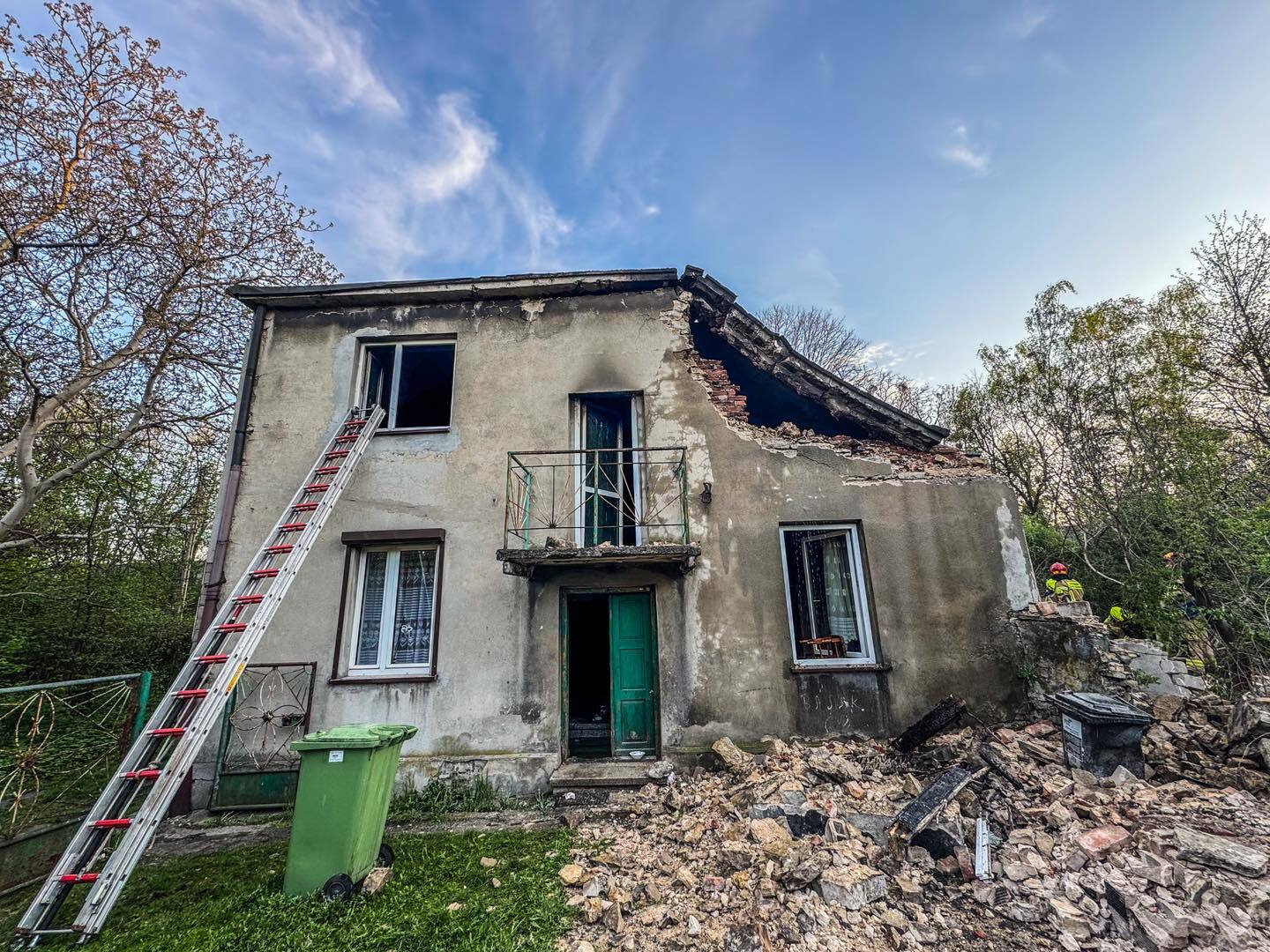 Wojkowice, ul. Fabryczna. Wybuch butli z gazem. 23 kwietnia 2025.