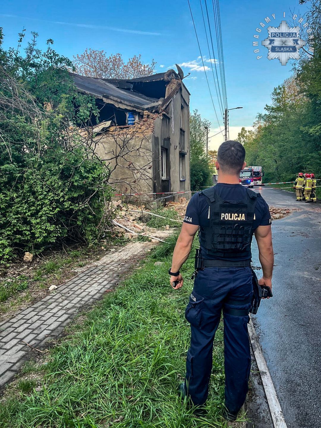 Wojkowice, ul. Fabryczna. Wybuch butli z gazem. 23 kwietnia 2025.