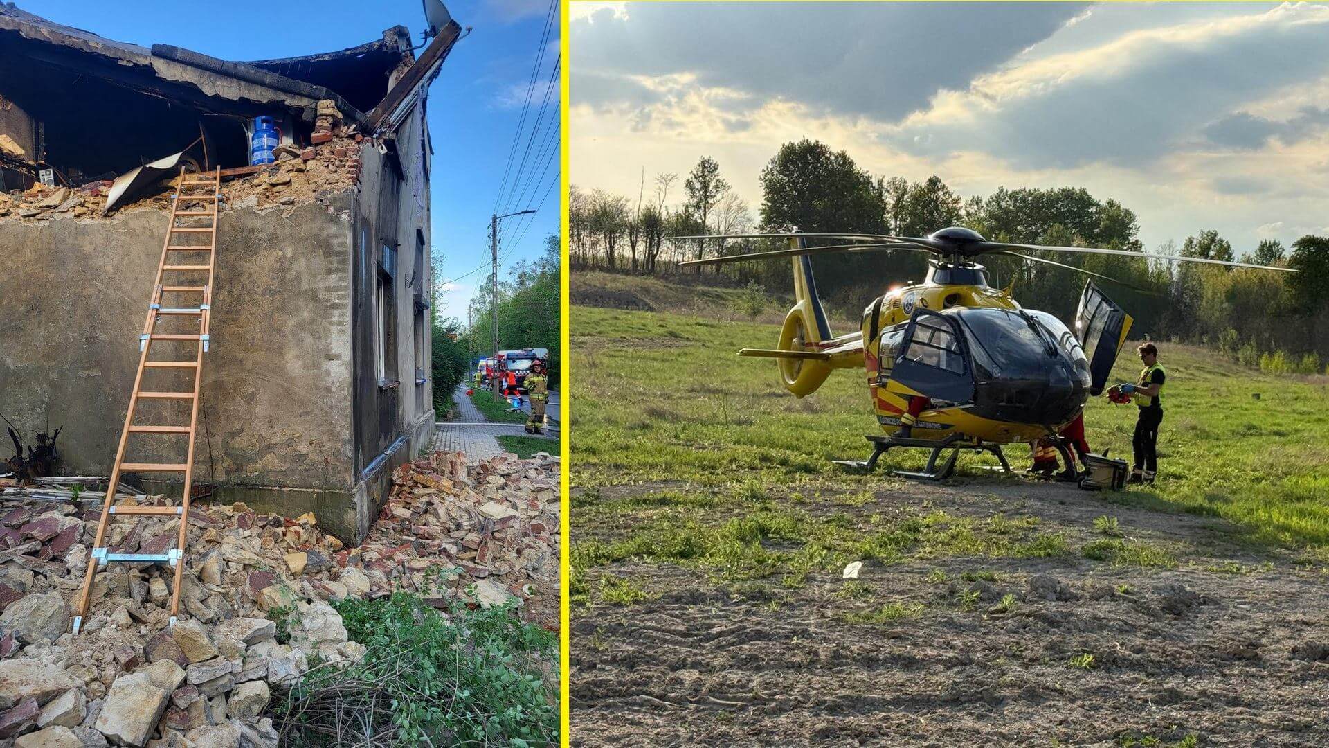 Wojkowice, ul. Fabryczna. Wybuch butli z gazem. 23 kwietnia 2025.