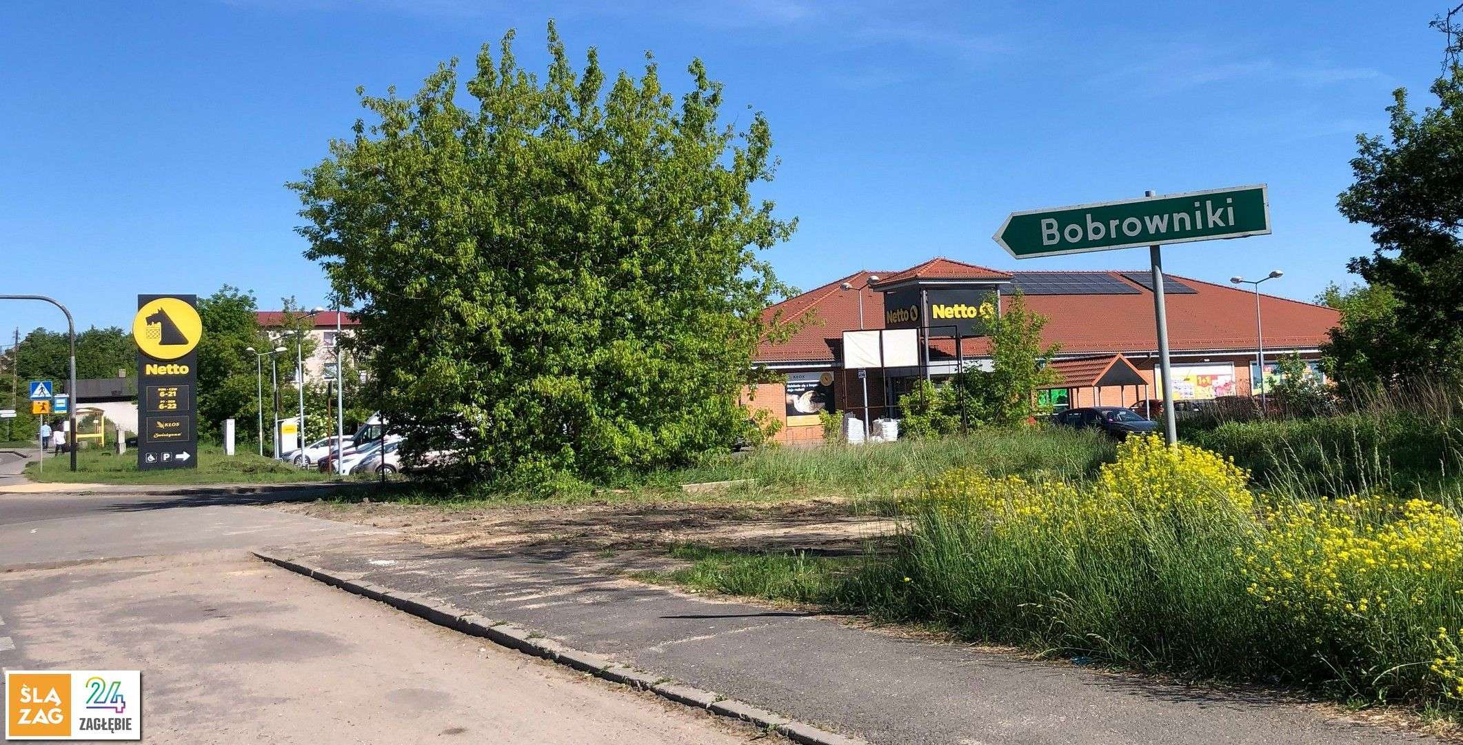 Wojkowice-Żychcice. Sklep »Netto« w miejscu dawnej pętli tramwajowej przy ulicy Jana III Sobieskiego. 29 maja 2026