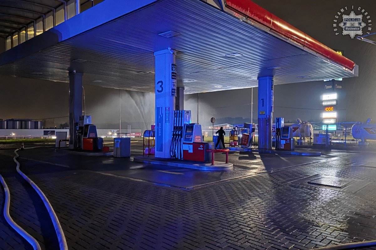 Wyciek gazu LPG na stacji