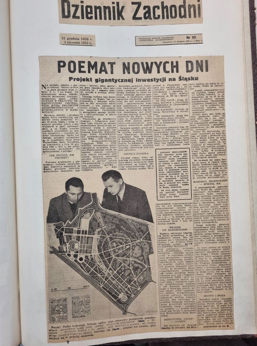 Przechowywany w Parku Śląskim wycinek ze słynnym artykułem