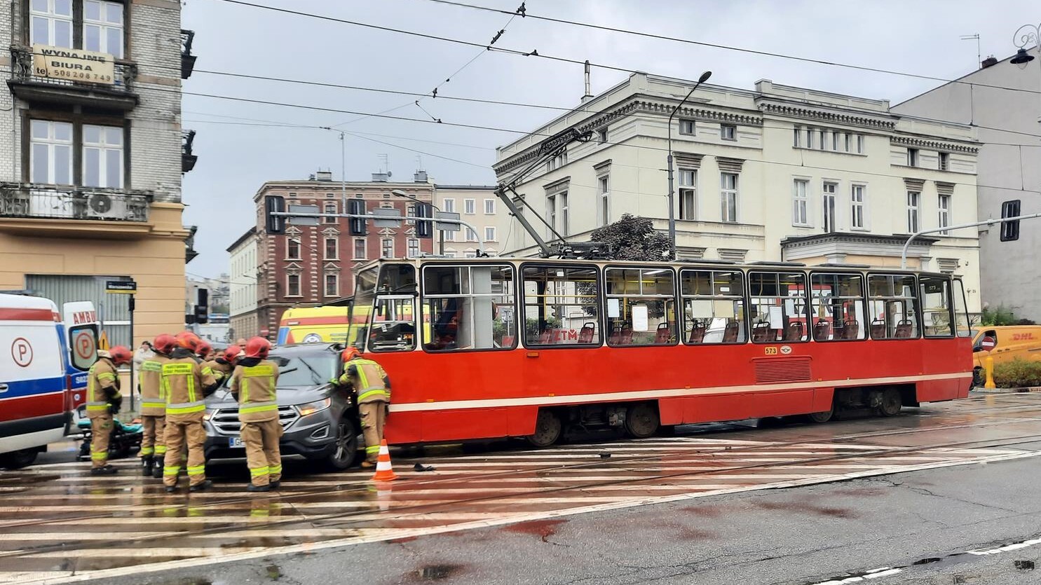 Wypadek Katowice Warszawska 11 10 2025