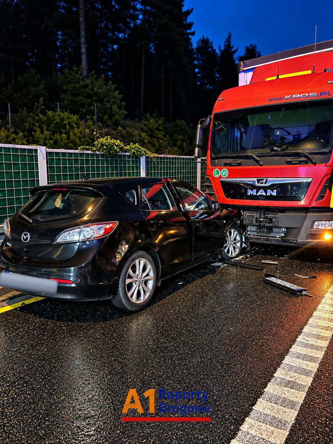 Wypadek a1 dobieszowice 21 09 2026 1