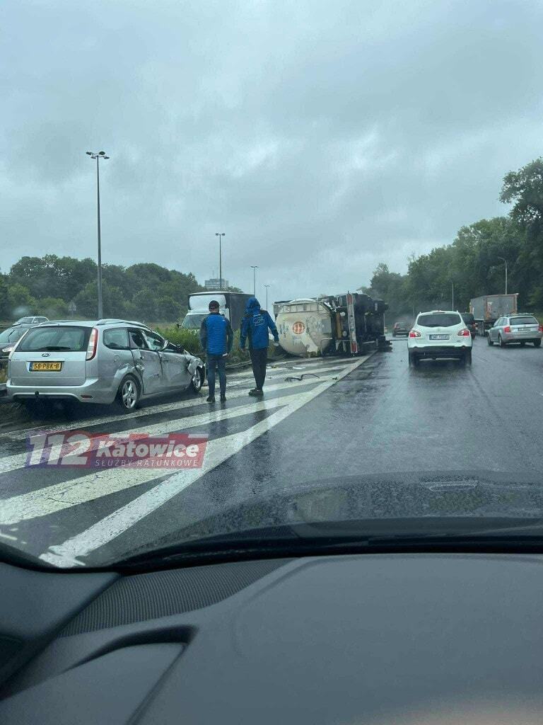 Wypadek cysterna A4 Katowice 2