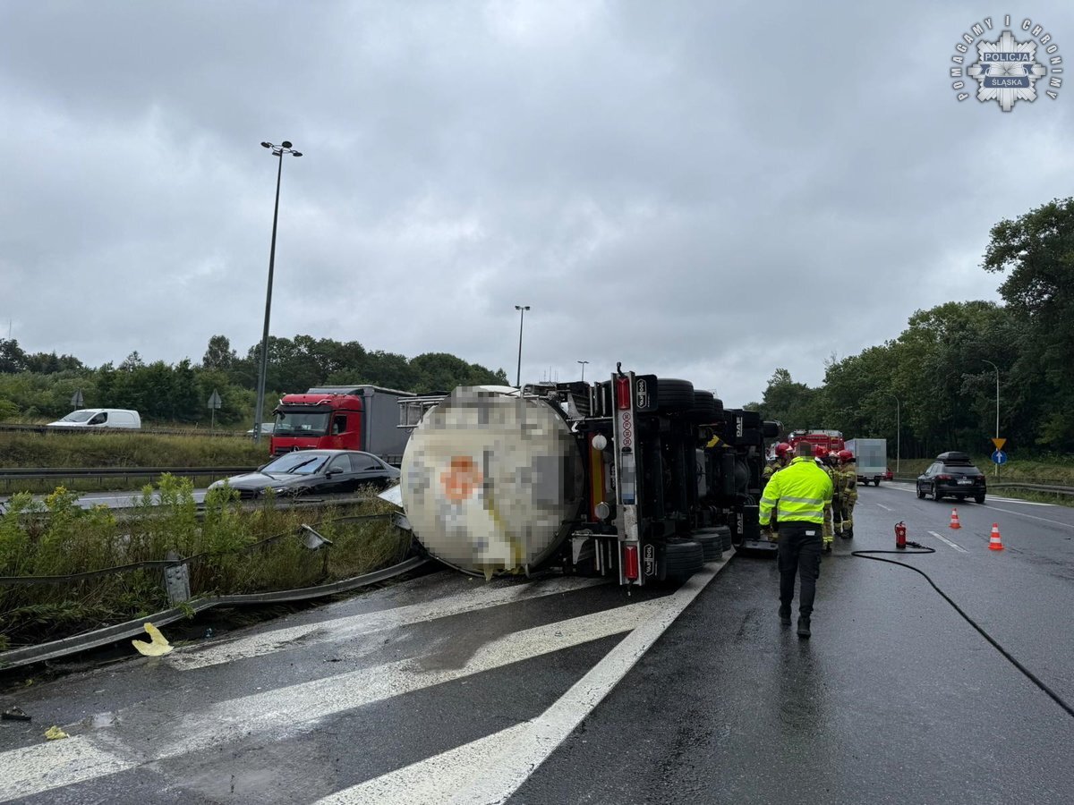 Wypadek cysterna A4 Katowice