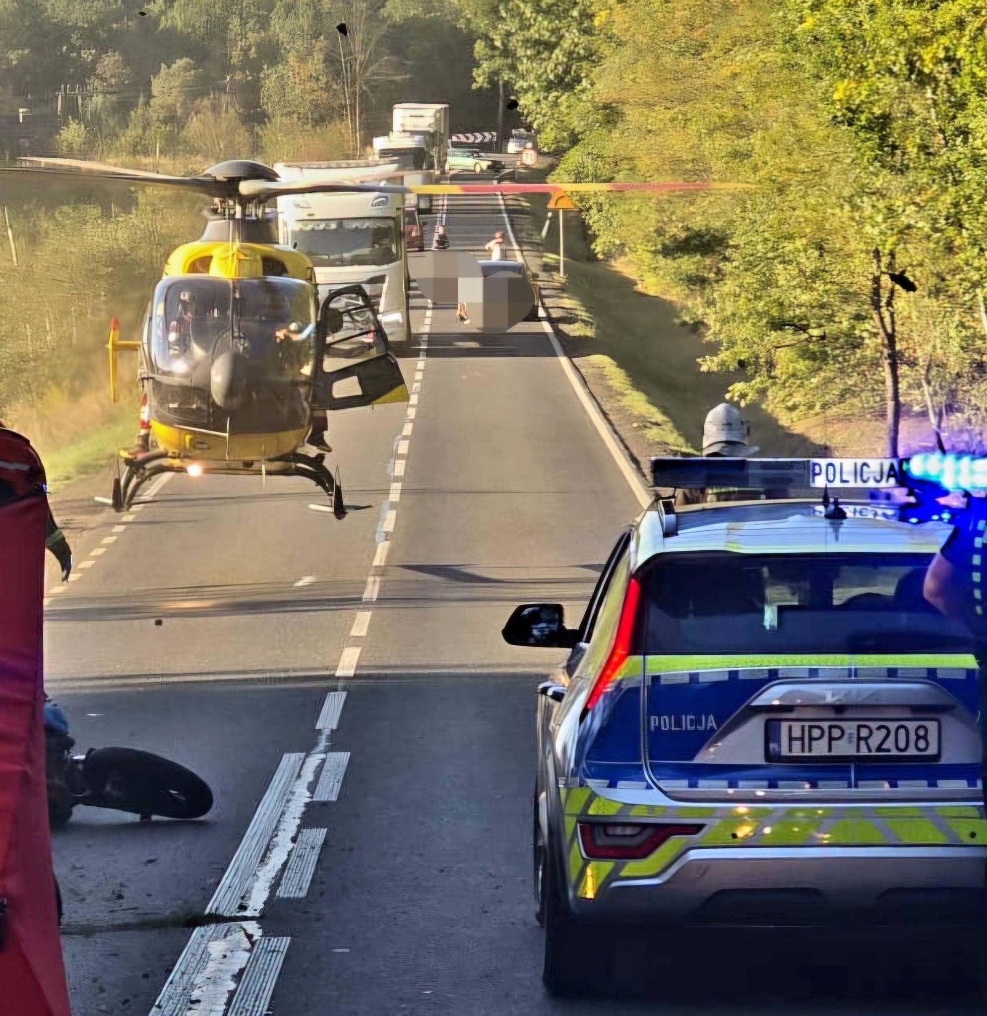 Wypadek motocykla w Rudach 1