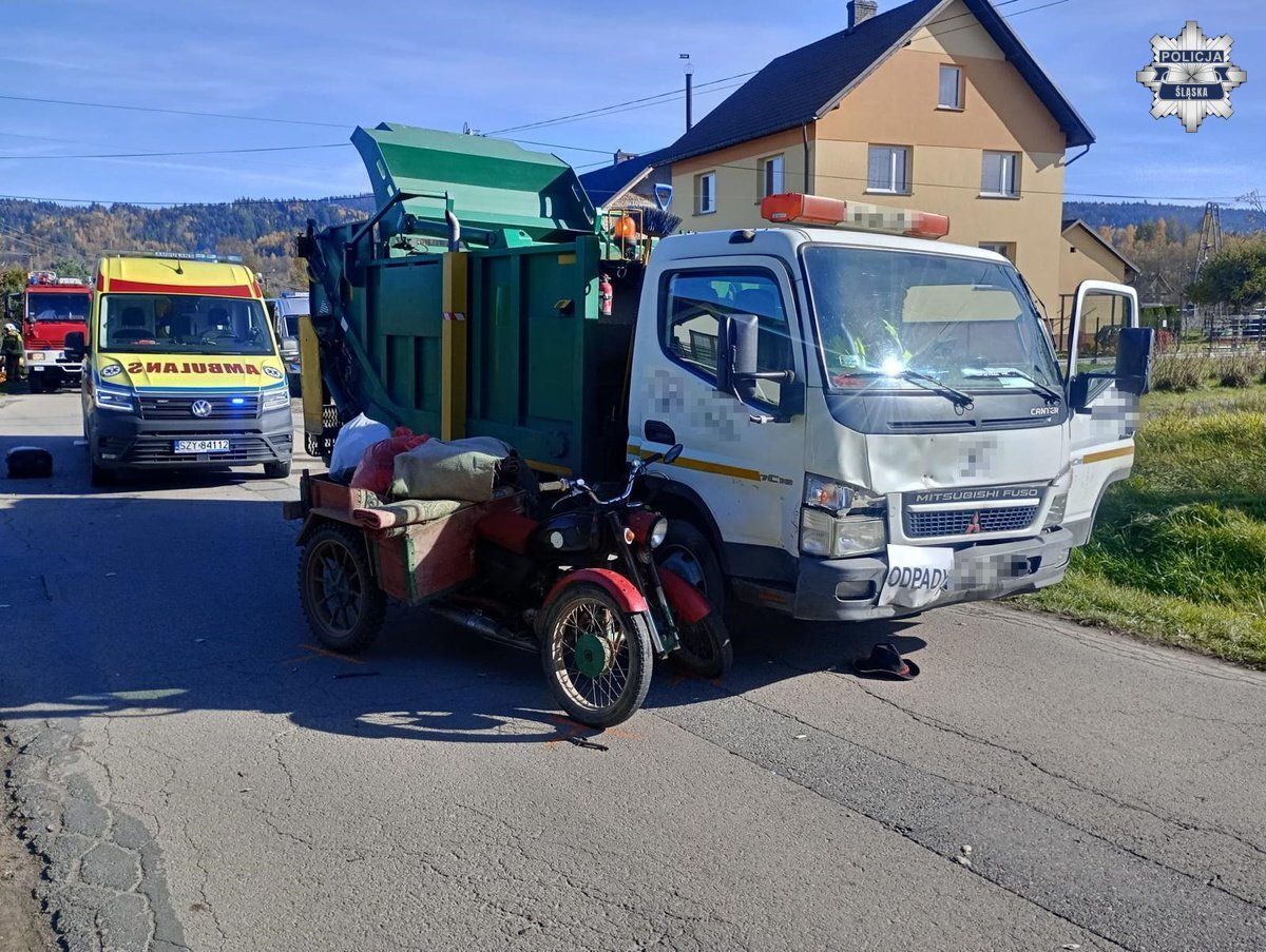 Wypadek motorynki transportowej w Jeleśni