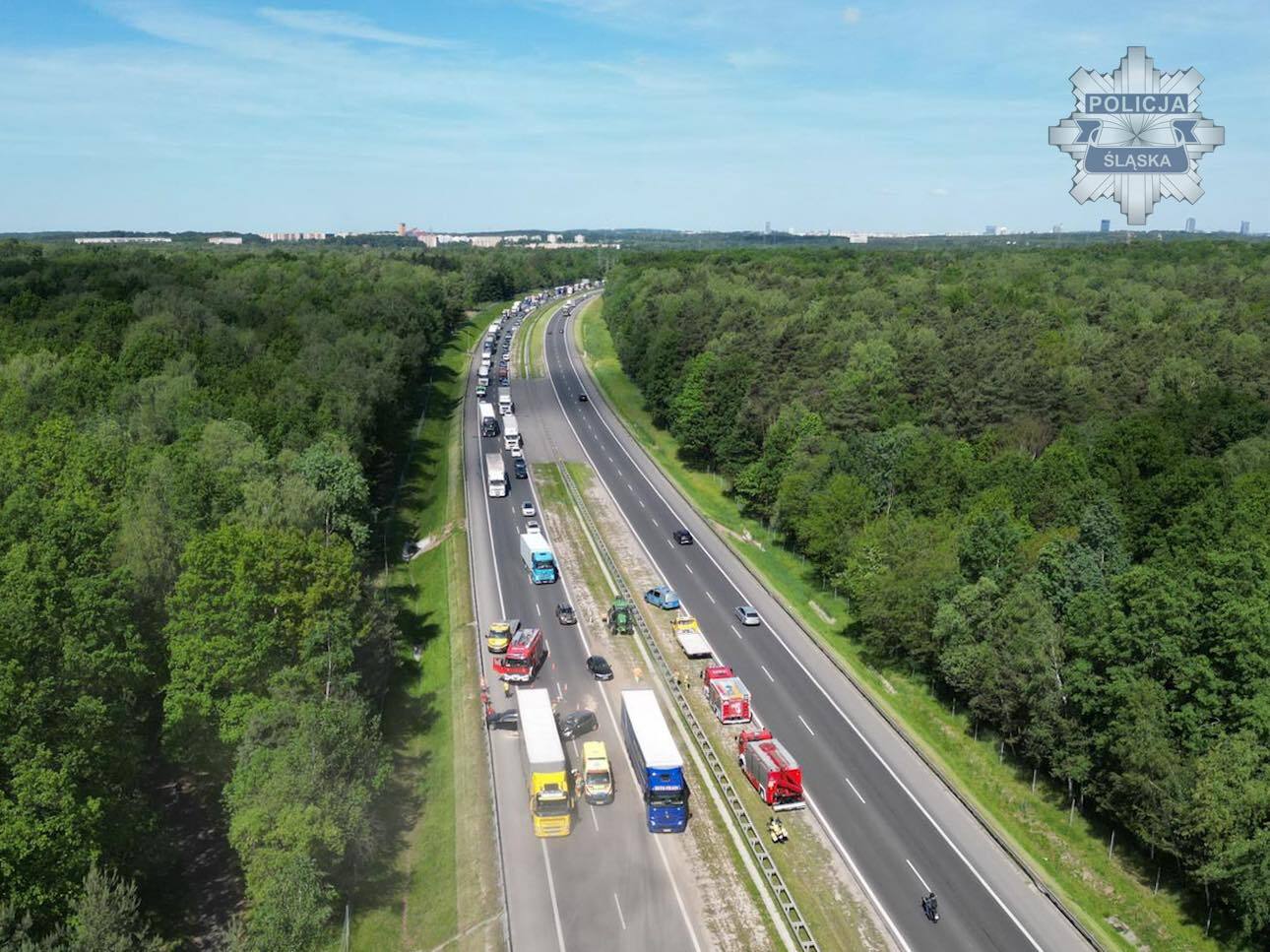 Wypadek na A4 Wypadek na A4 pod Mysłowicami