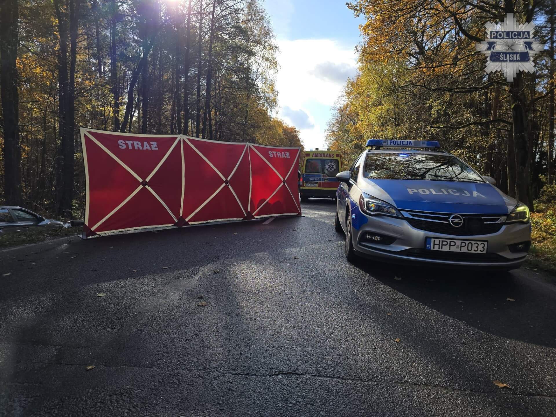 Wypadek rowerzysty w Kobiórze