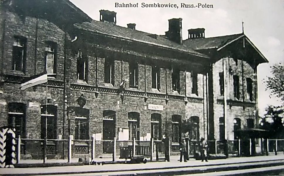 Ząbkowice. Dworzec kolejowy. Rok 1915