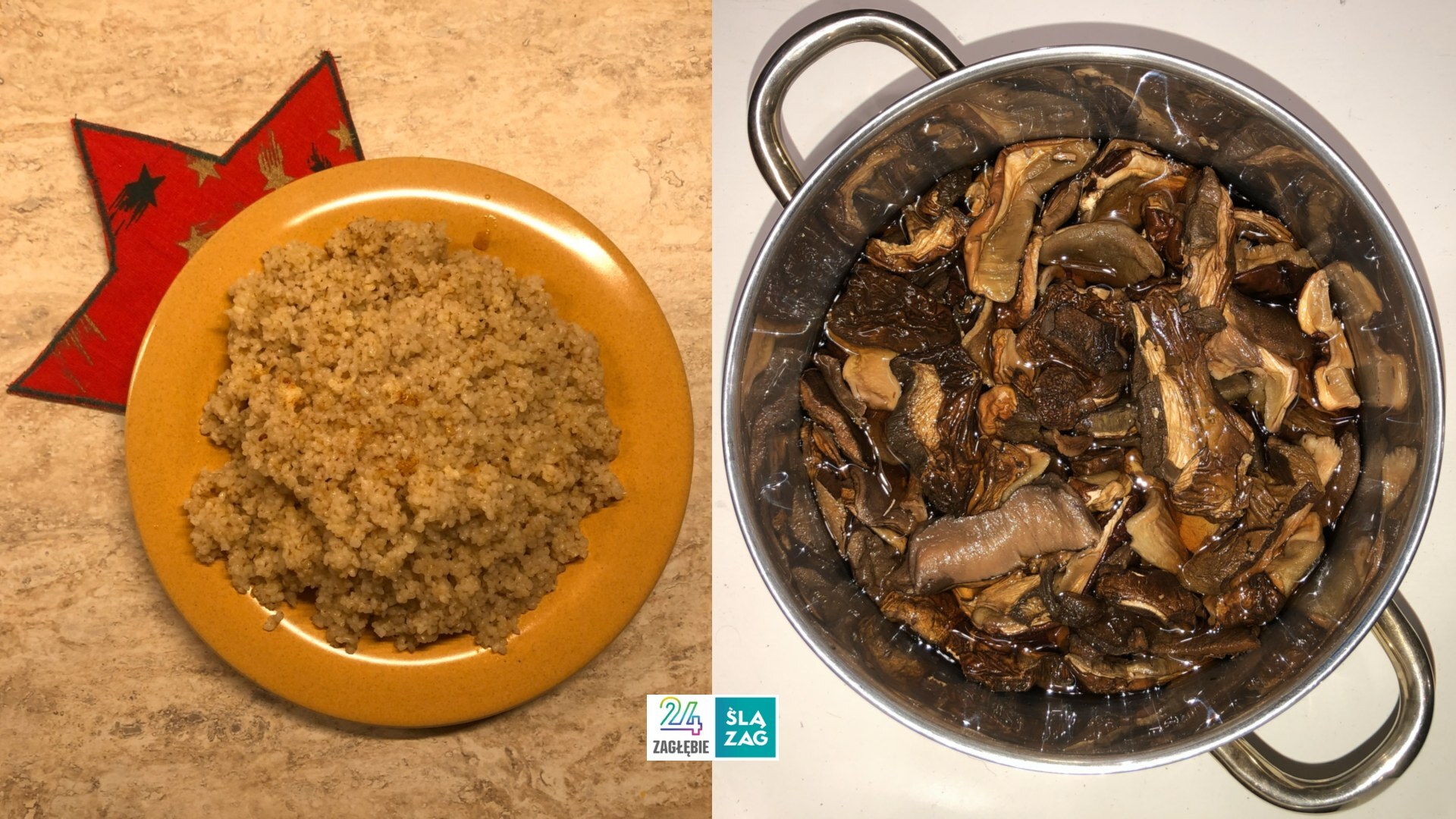 Kasza z masłem i zupa grzybowa. Wigilia 2025.