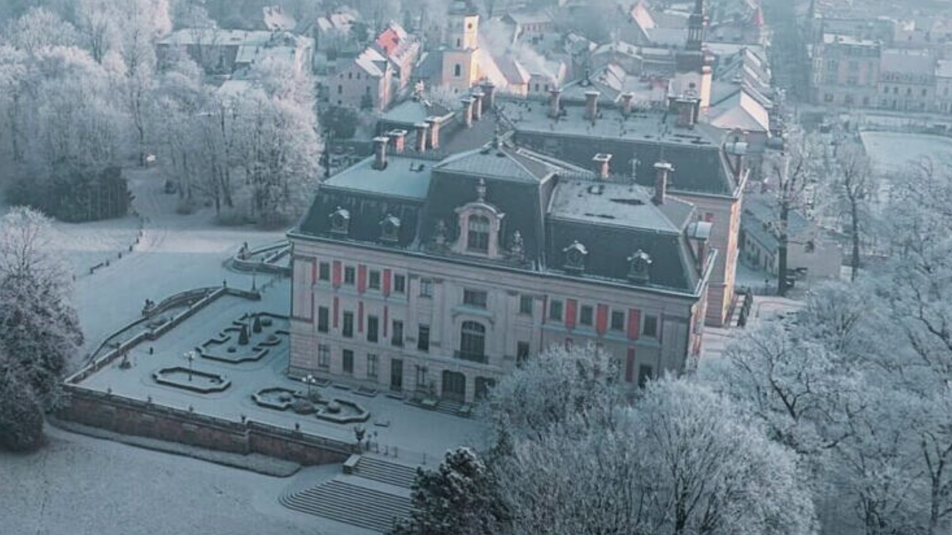 Zamek Pszczyna W zimie