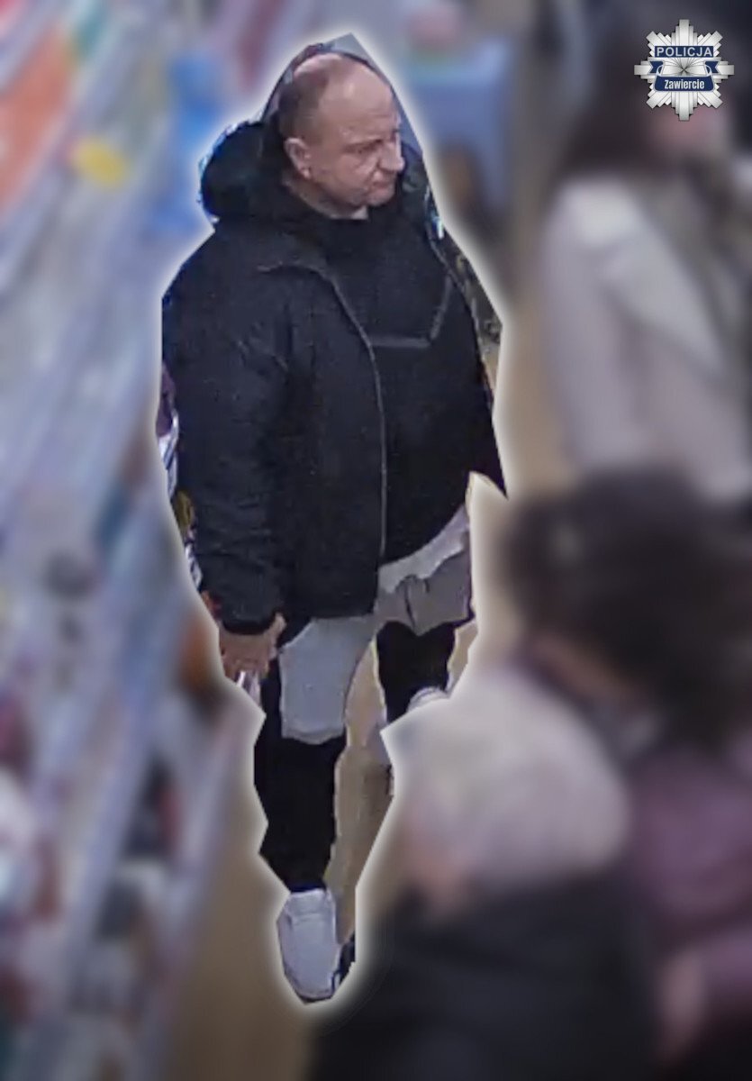 Zawiercie. Poszukiwany w związku z kradzieżą w drogerii. 14 listopada 2025.