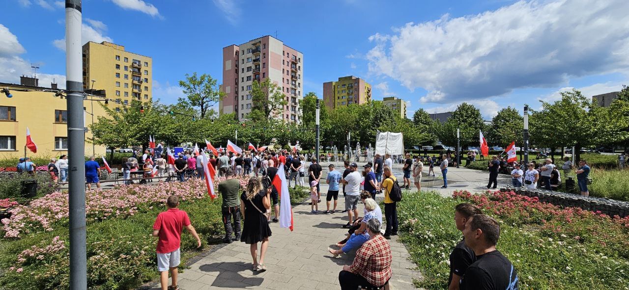 Zawiercie. Manifestacja pod hasłem: „Stop imigracji”. 19 lipca 2025.