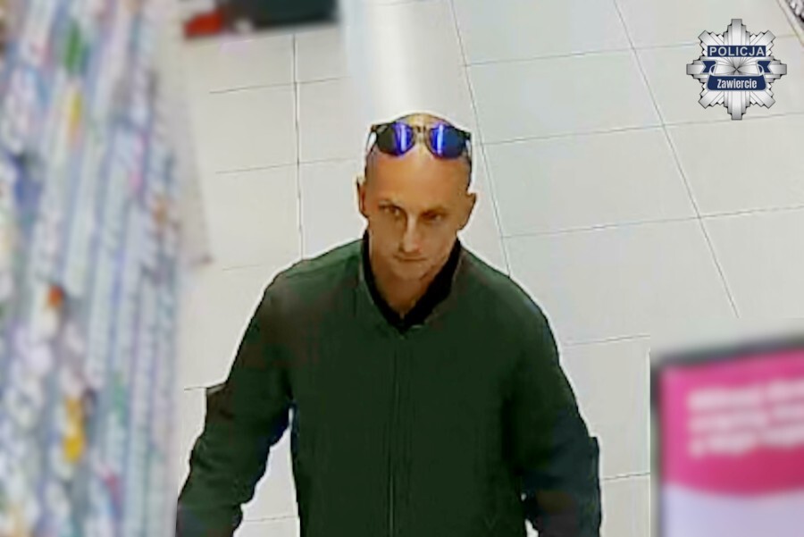Zawiercie. Podejrzewany o kradzież w drogerii »Rossmann« przy ulicy 3 Maja 33. 9 lipca 2026