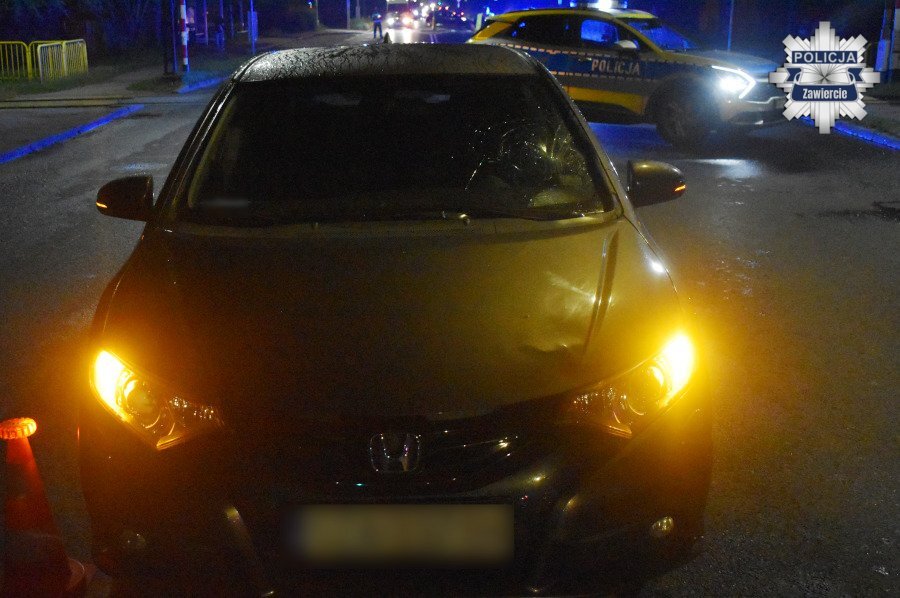 Zawiercie. Ulica Ignacego Paderewskiego. Potrącenie pieszego. Honda. 1 czerwca 2026
