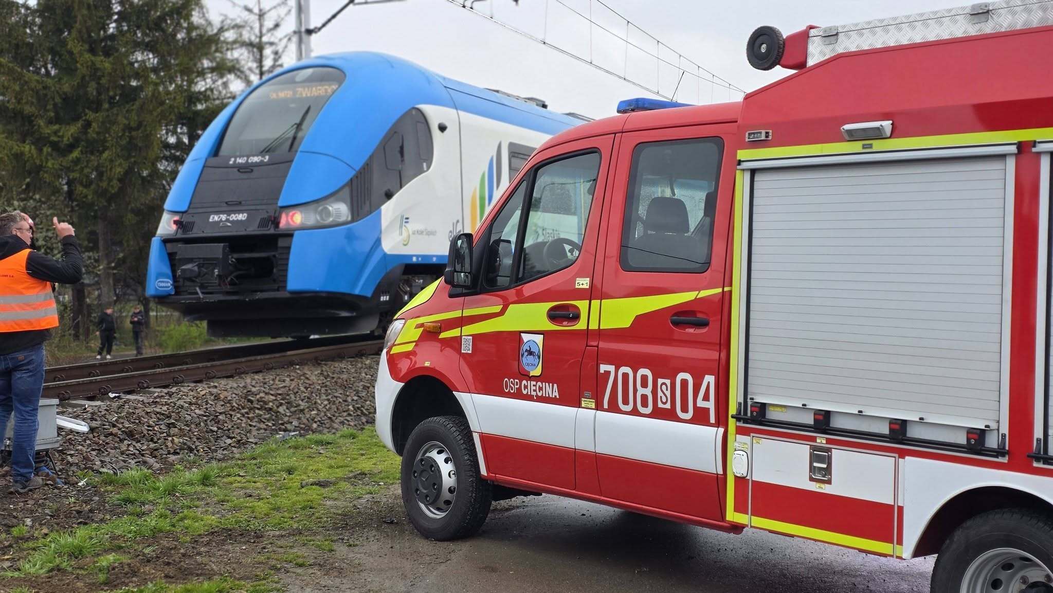 Zderzenie pociag Ciecina Zywiec 2