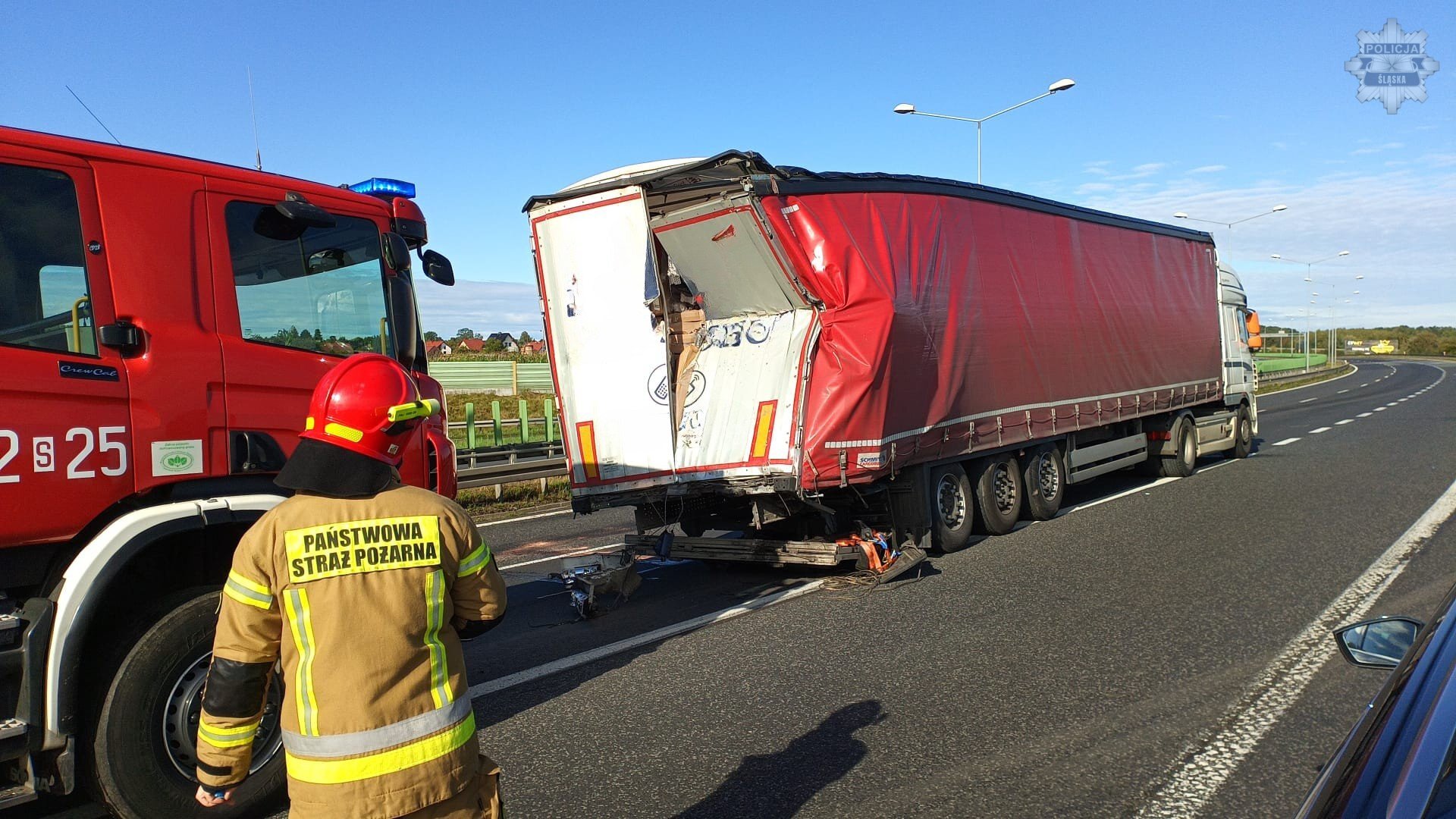 Zderzenie cieżarówek na A4